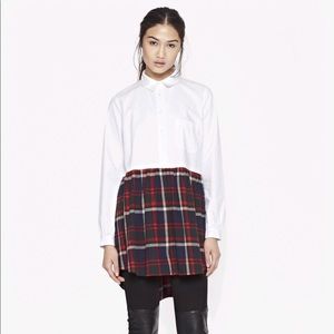 NWT French Connection Button-Up Plaid Shirt Dress